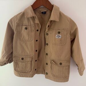Baby Gap Boys Denim Khaki Jacket Kids Toddler Tan Jacket %100 Cotton Size 5Y